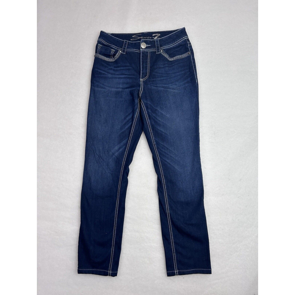 Seven7 For All Mankind Women's Sz.8 Slimming Skinny Jeans Cowgirl Festival Denim